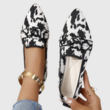 Mocassins Dálmata Preto Branco Mulher | Estampado Animal Primavera