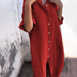 Milena™ | Vestido de verão em linho com botões