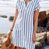 Maartje™ | Vestido de camisa leve de verão com riscas