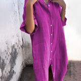 Milena™ | Vestido de verão em linho com botões