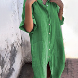 Milena™ | Vestido de verão em linho com botões