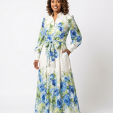Harper | Vestido Maxi Floral de Manga Longa com Botões à Frente