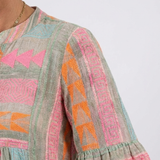 Maelle | Vestido de Comprimento até ao Joelho com Decote em V e Estampa Geométrica