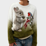 Lucy | Sweater de pelúcia com coelho de Natal