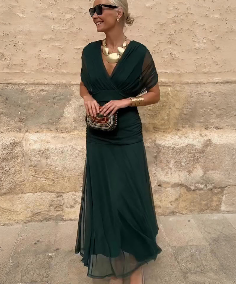 Louise | Vestido Maxi de Festa Elegante com Decote em V
