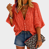Blusa de Botões Coral Breeze