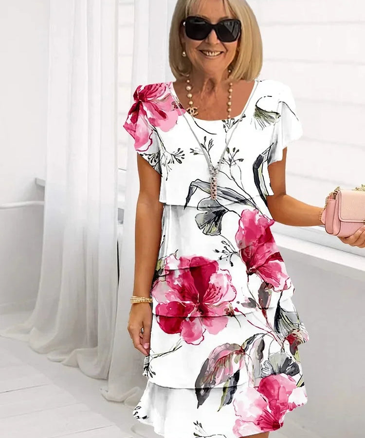 Ellie™ | Vestido em camadas com estampa floral
