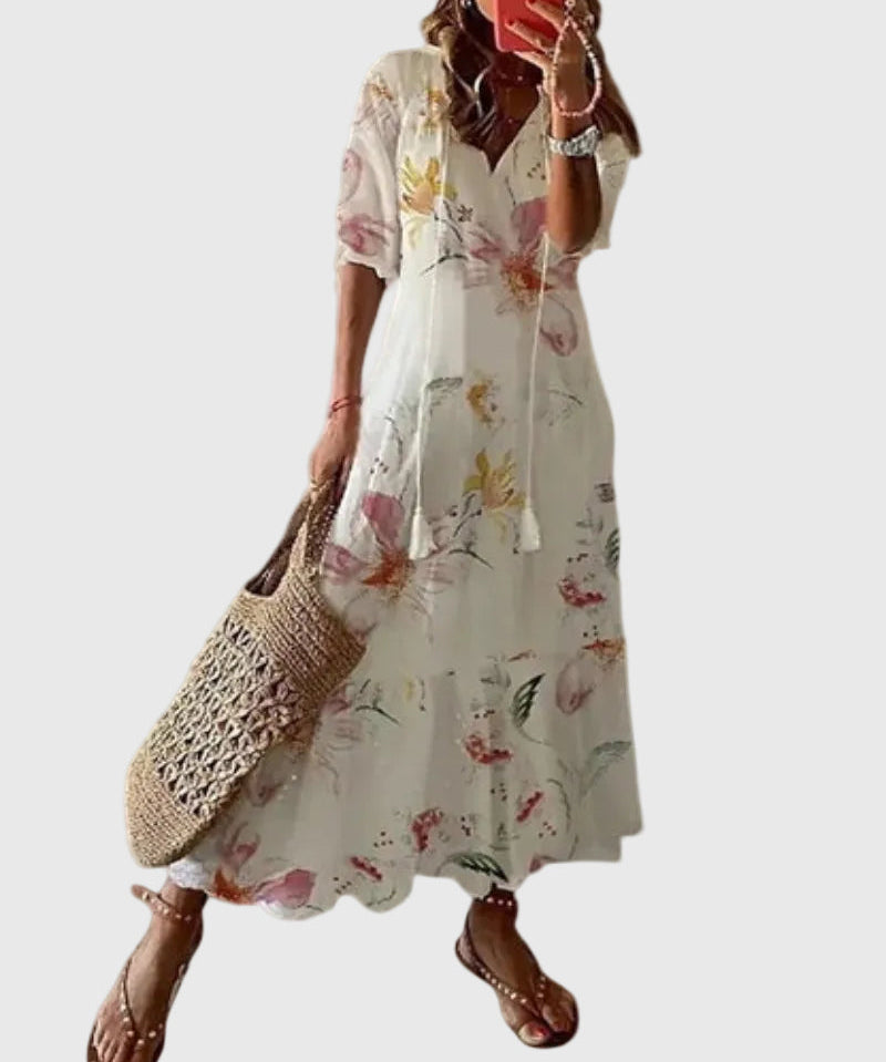 Amália | Vestido Maxi de Verão Boho Vintage