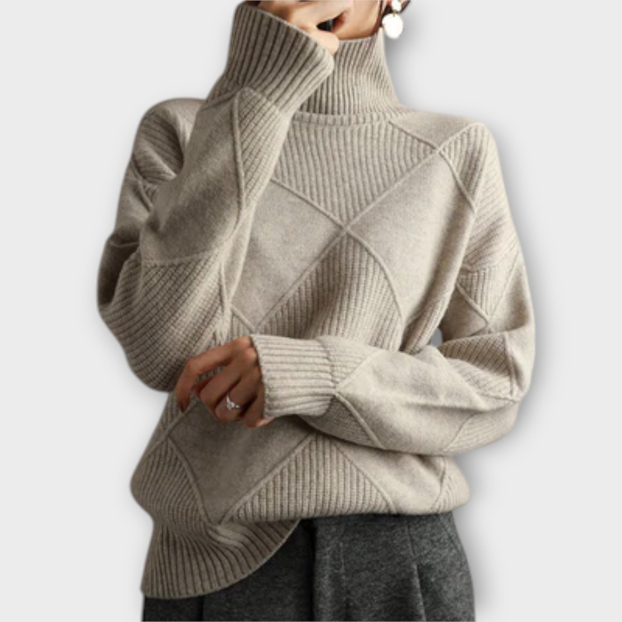 Melanie - Pullover de Gola Alta Confortável