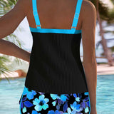 Frederica | Conjunto Tankini com Calções às Riscas