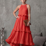 Katia - Vestido Maxi Halter Folhos