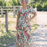 Eulalie | Vestido Midi de Manga Curta com Cintura Pregueada