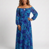 Aspen | Vestido Maxi Floral com Ombros à Mostra