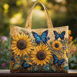 Bolso Artesanal - Girassóis e Borboletas Azuis