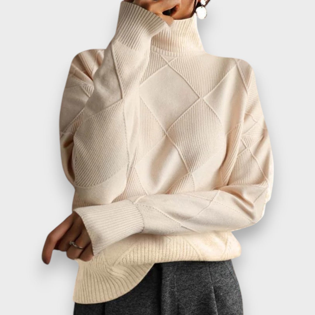 Remmy | Pullover de Gola Alta Estruturada em Malha