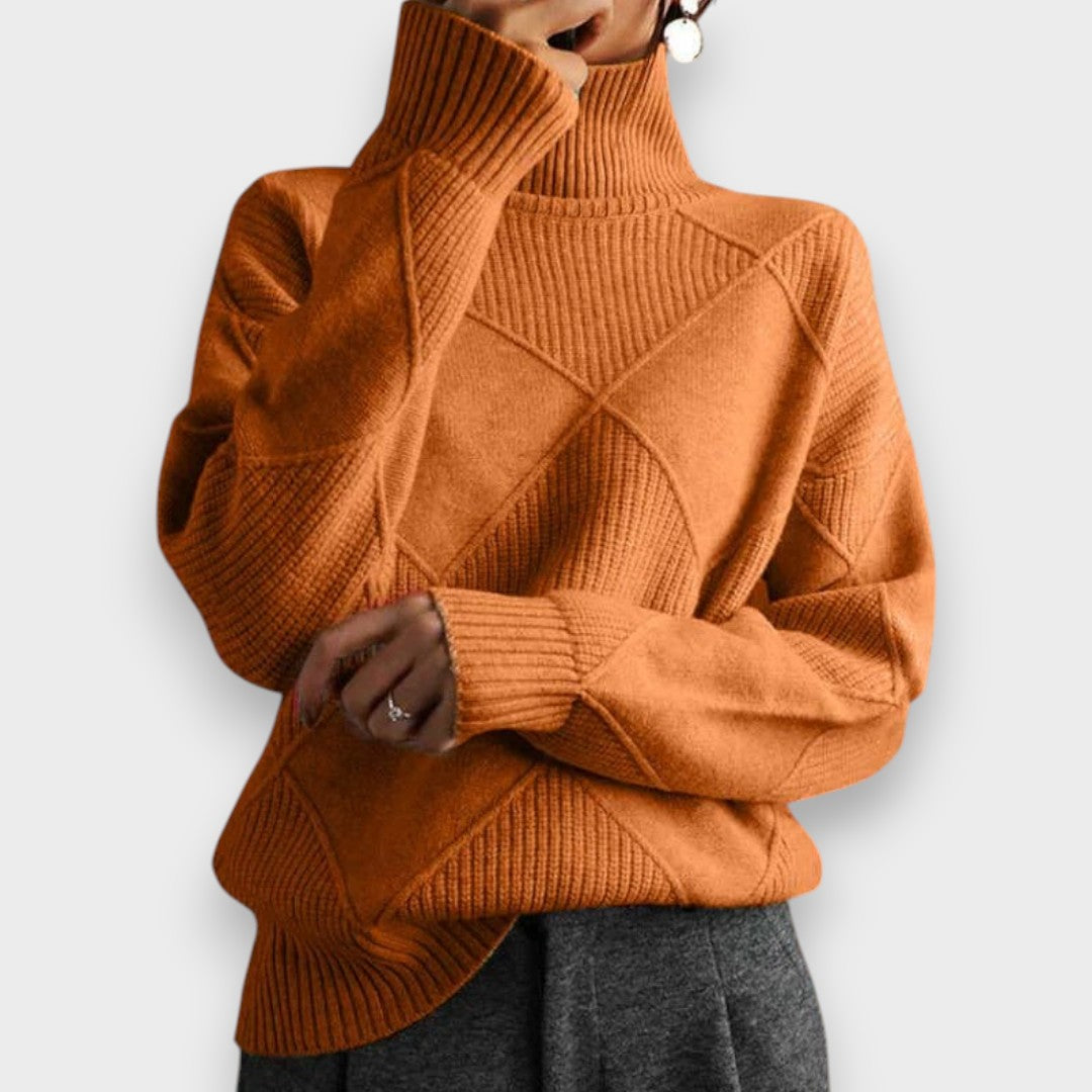 Remmy | Pullover de Gola Alta Estruturada em Malha
