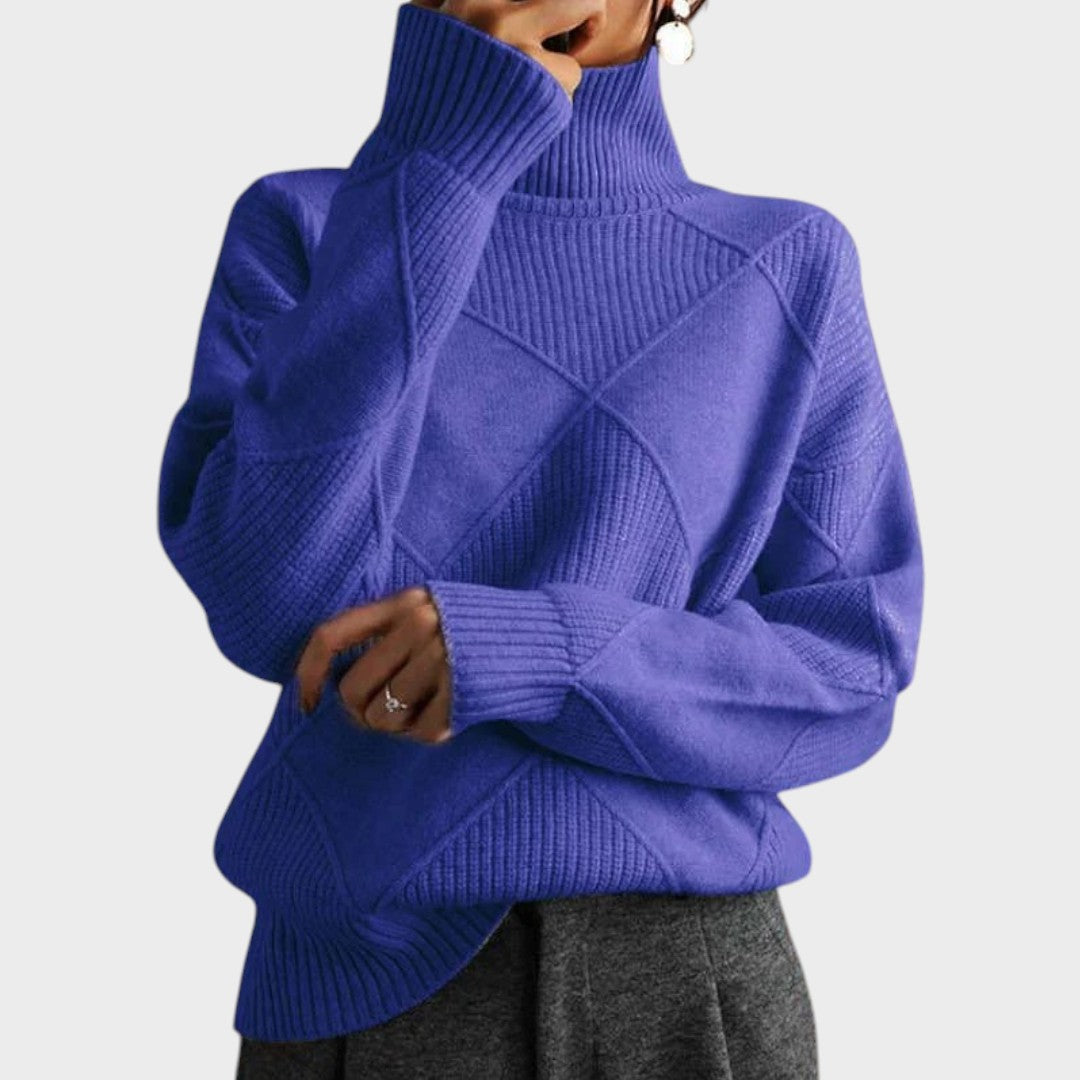 Remmy | Pullover de Gola Alta Estruturada em Malha