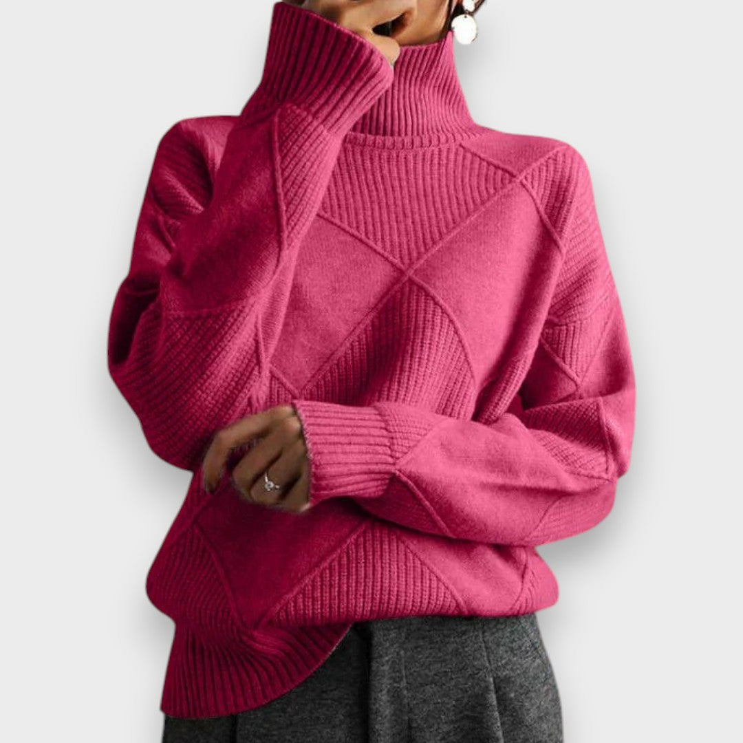 Remmy | Pullover de Gola Alta Estruturada em Malha