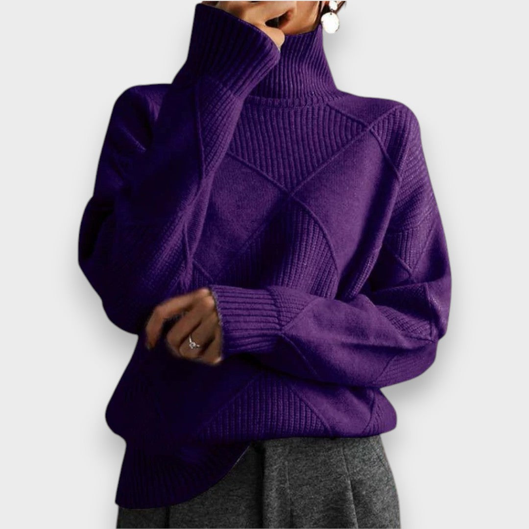 Remmy | Pullover de Gola Alta Estruturada em Malha
