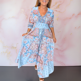 Anita™ | Elegante maxivestido boho com cinto
