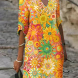 Rita | Vestido Midi Floral Vibrante