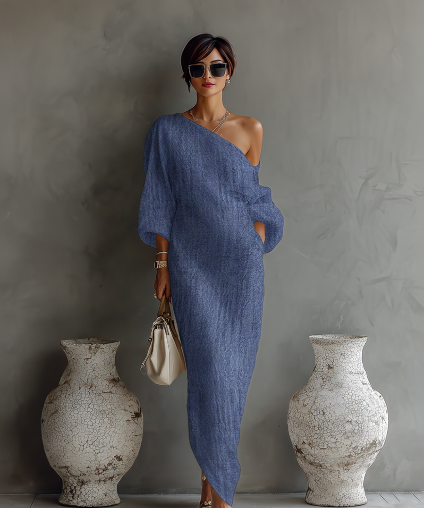 Vestido de Linho Bege Sem Alças