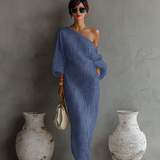 Vestido de Linho Off-White Sem Alças
