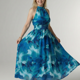 Graça - Vestido Midi com Decote Franzido