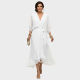 Monica Chiffon - Vestido com decote em V