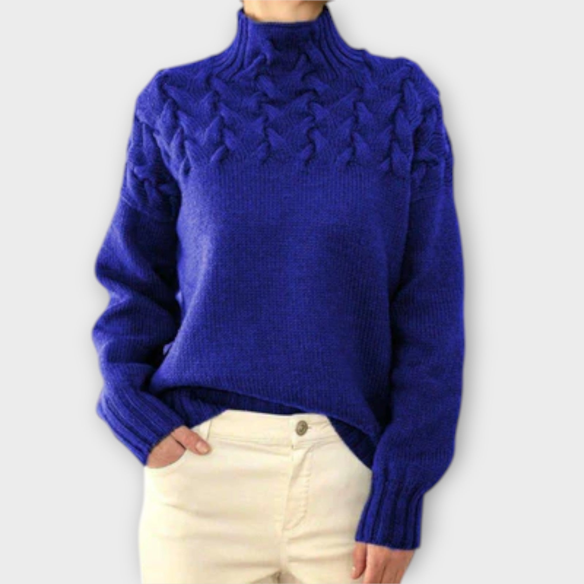 Eva - Pullover Isolante com Detalhe de Tricô de Corda
