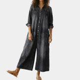 Diana™ | Macacão em denim vintage com botões