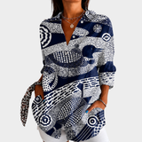 Blusa com Estampa de Mosaico Costeiro