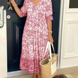 Filipa | Vestido Floral com Decote em V Elegante