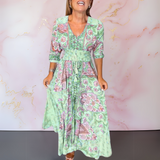 Anita™ | Elegante maxivestido boho com cinto
