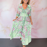 Anita™ | Elegante maxivestido boho com cinto