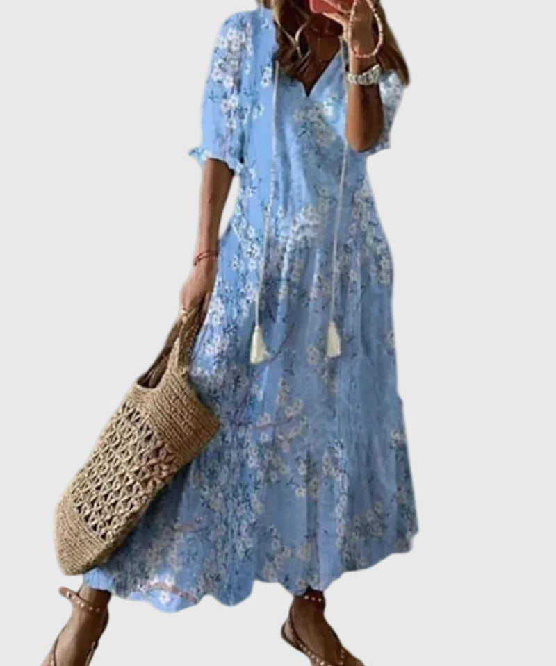 Amália | Vestido Maxi de Verão Boho Vintage
