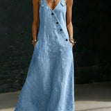 Vera™ | Vestido longo em denim com botões