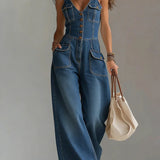 Sophie™ | Macacão de denim largo