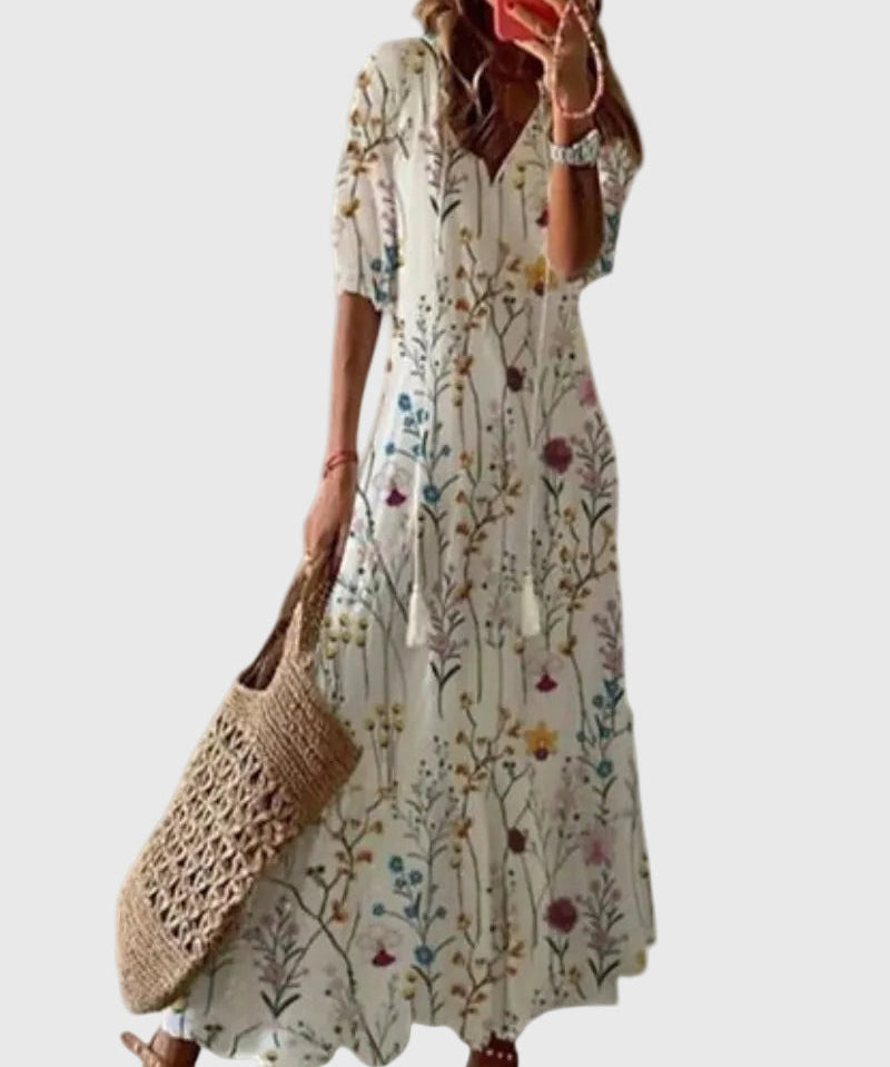 Amália | Vestido Maxi de Verão Boho Vintage