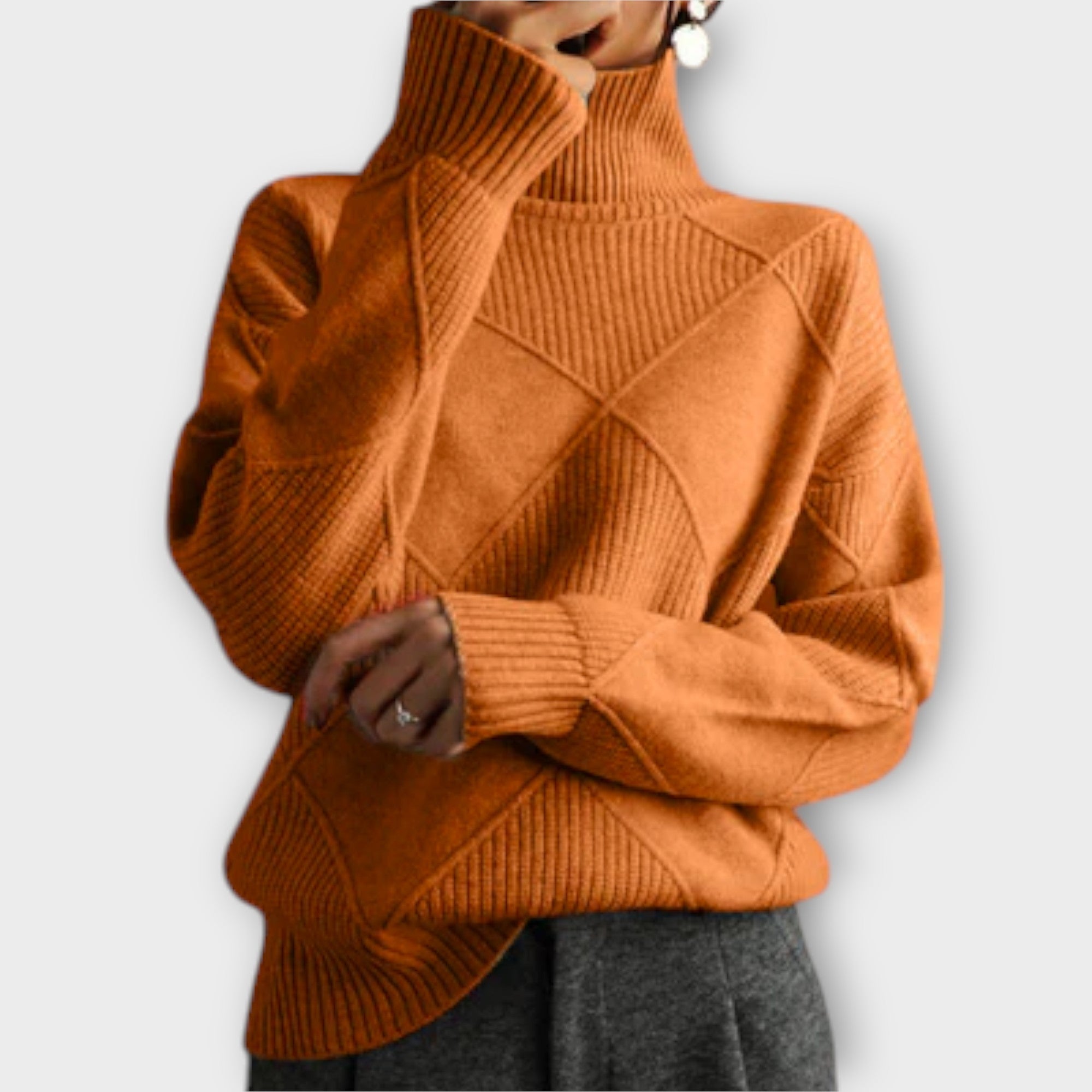 Melanie - Pullover de Gola Alta Confortável