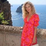 Willow | Vestido Midi de Manga Puff com Decote em V Floral