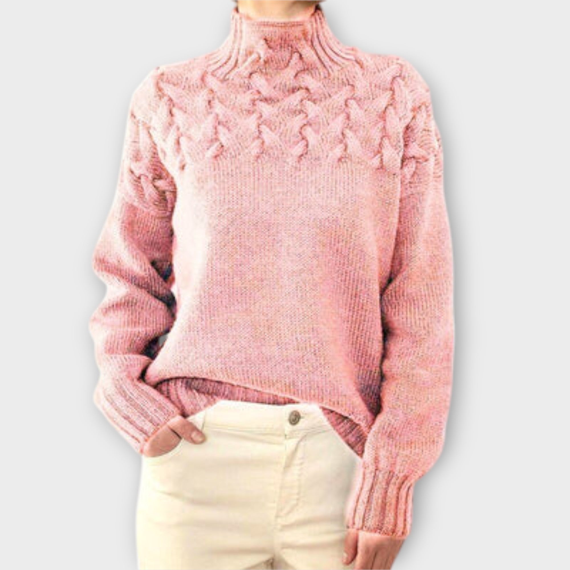 Eva - Pullover Isolante com Detalhe de Tricô de Corda