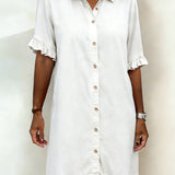 Anne™ | Vestido de denim enrugado