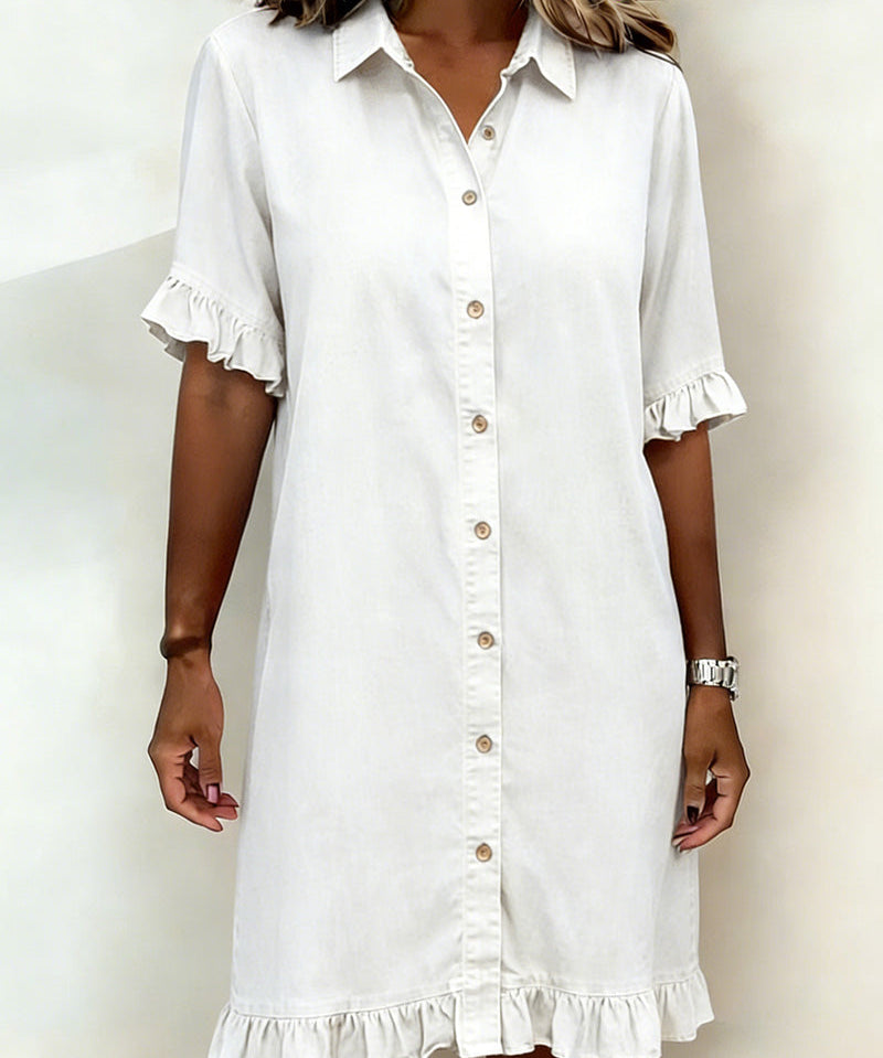 Anne™ | Vestido de denim enrugado