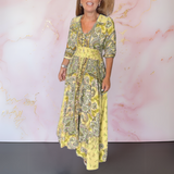 Anita™ | Elegante maxivestido boho com cinto