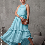 Katia - Vestido Maxi Halter Folhos