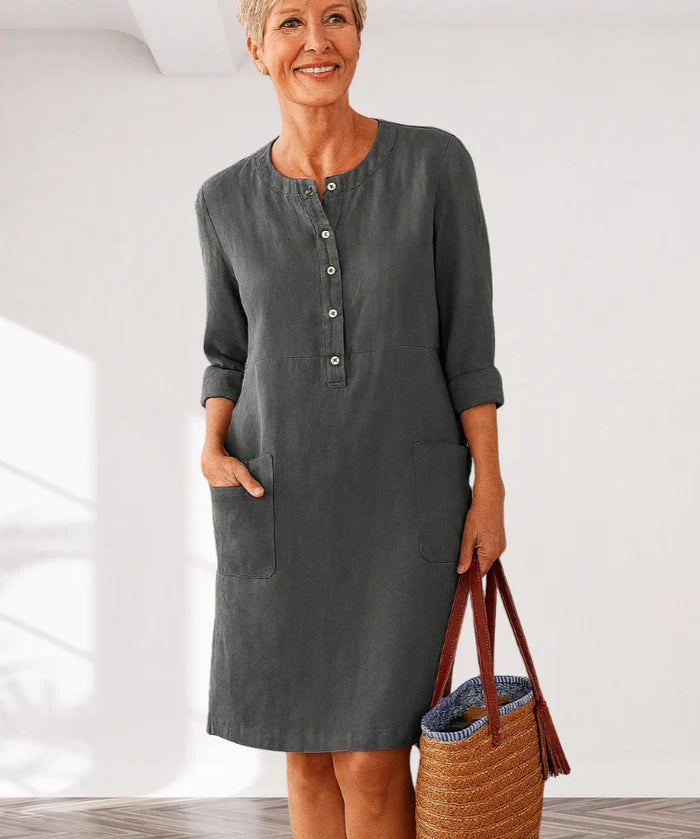 EVI | Vestido casual feminino com um corte solto e um look intemporal para todos os dias