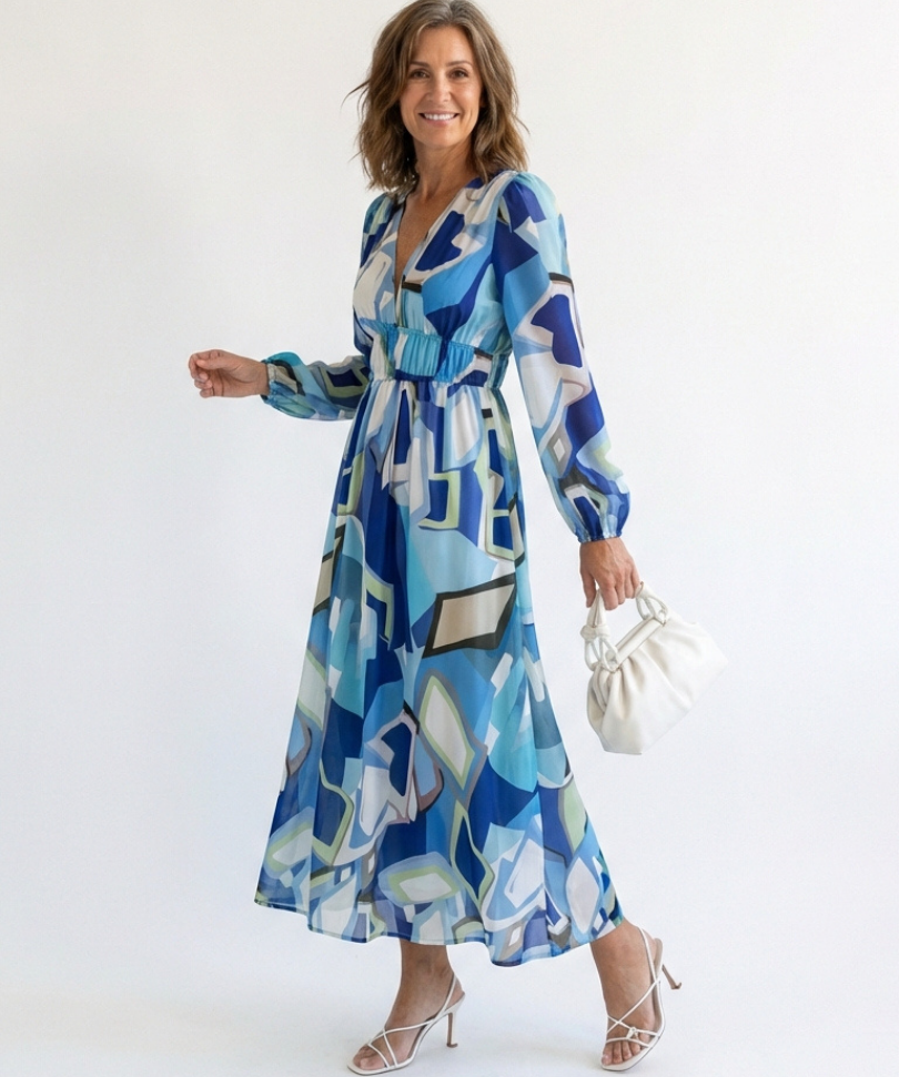 Althea | Vestido Maxi Floral de Manga Longa