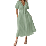 Inge™ | Vestido maxi descontraído com decote em V