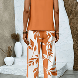 Adelaide | Conjunto Padrão Folhas Laranja